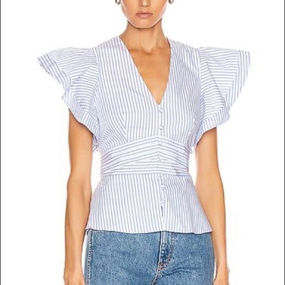 Veronica Beard Tops - NWT Veronica Beard Han Ruffle Sleeve Top